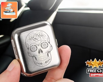 Mini Windproof Ashtray | Pocket Stainless Steel Ash Holder With Lid