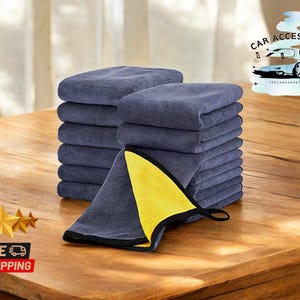 Microfiber Car Cleaning Towels | Soft Double Layer Towel | High Water Absorption | Thicken Drying Cloth Body | Wash Wipe Rag