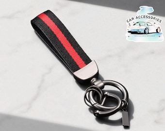 Woven Stripe Car Keychain | Unisex Lanyard Key Ring