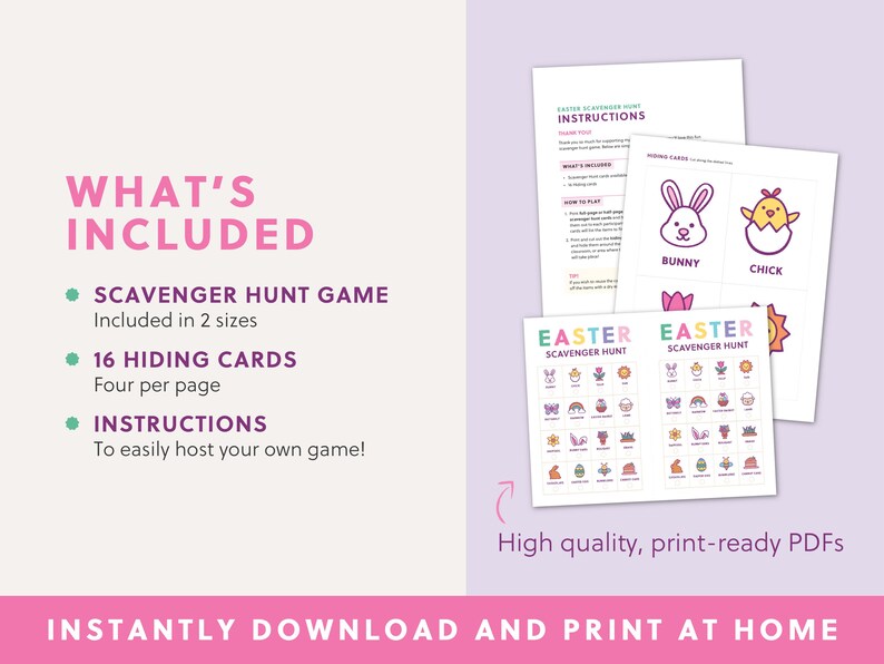 Printable Easter Scavenger Hunt Game | Easter Family Game | Instant ...