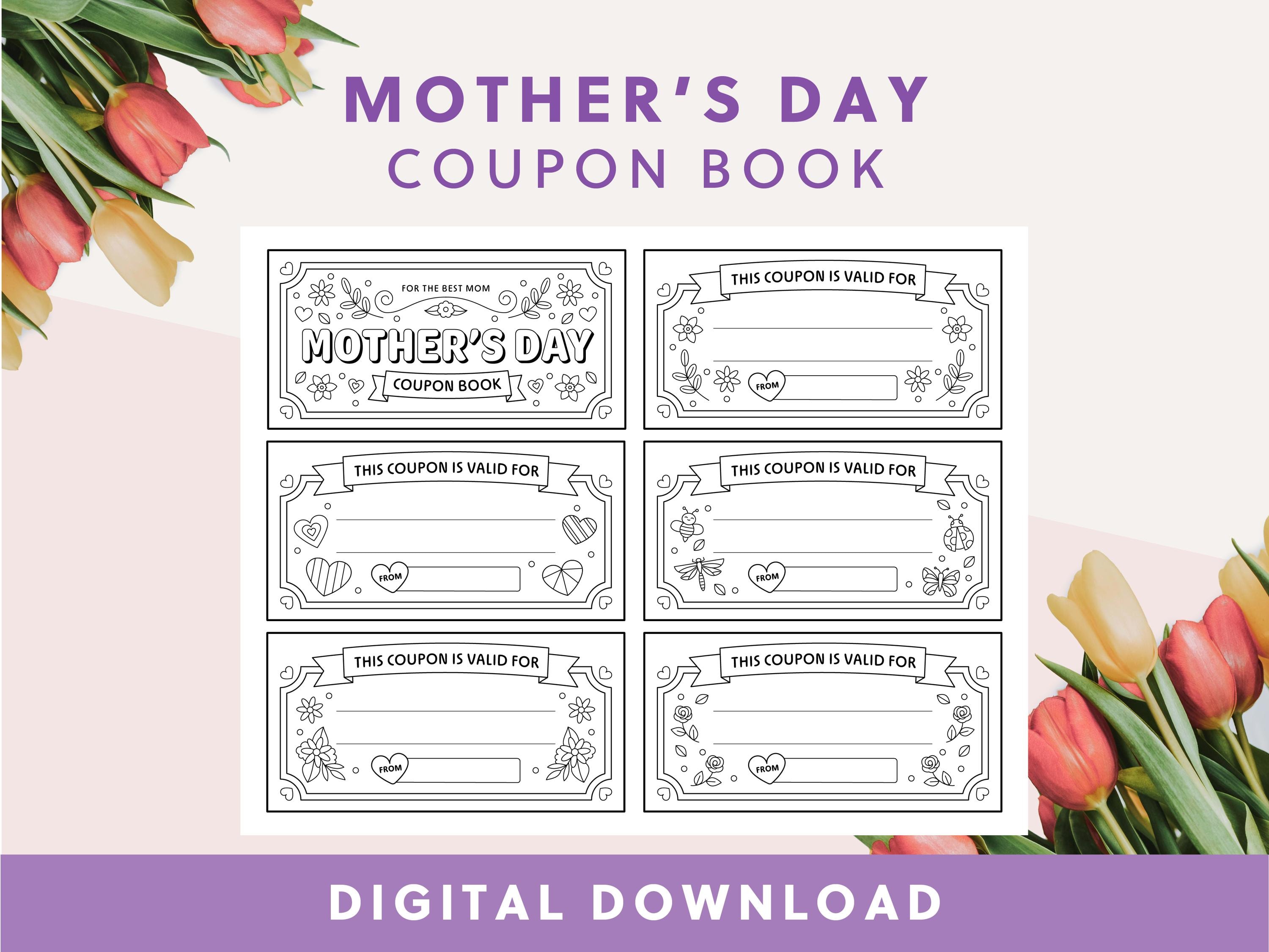 Mother's Day Coupon Book | Printable Mom Gift | Activity for Kids ...