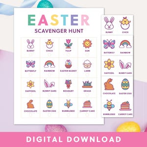 Printable Easter Scavenger Hunt Game | Easter Family Game | Instant Download | Fun Digital Printable for Kids | Printable Treasure Hunt