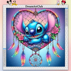 Stitch Dreamcatcher Diamond Painting Kit: 5D DIY Home Decor