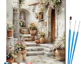 Kit de pintura por números de paisaje / Pintura acrílica / Lienzo para pintar uno mismo / Regalo de Navidad / Decoración del hogar