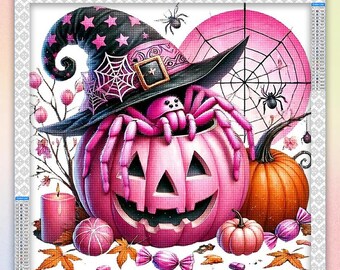 Halloween Pumpkin Diamond Painting Kit: 5D DIY Fall Decor