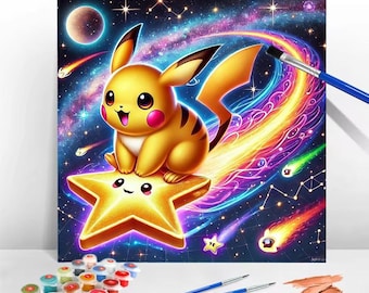 Kit de pintura por números de Pikachu: arte en lienzo DIY, regalos hechos a mano, regalos de otoño