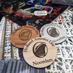 Personalized Holland America Cruise Magnet: Wooden Cruise Souvenir