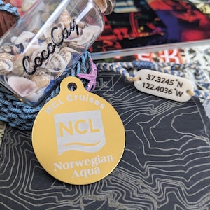 Norwegian Cruises | Keepsake Metal Cruise Tags | Customizable | Backpack | Luggage | Keychains | Show off your Travel!