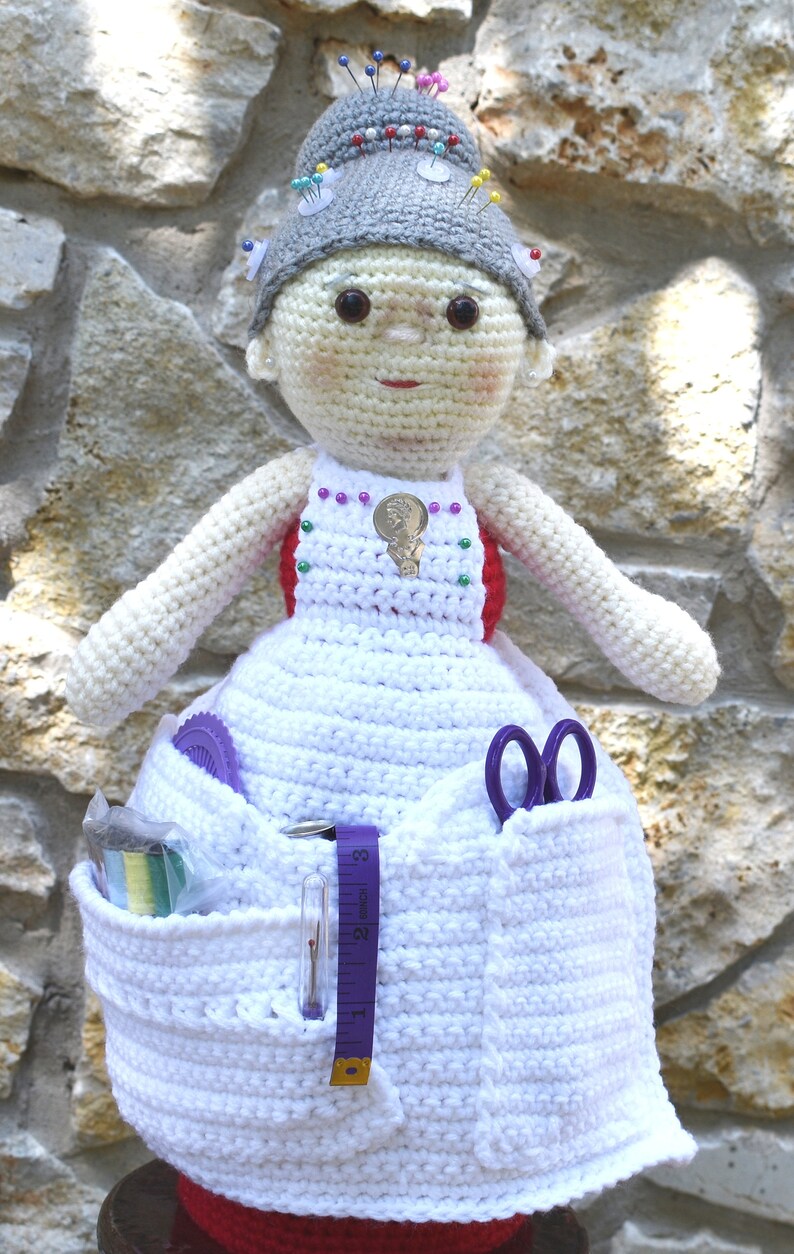 Pincushion Crochet Granny Craft Seamstress Gift Sewing Organizer Helper Grandmother Mother Wife