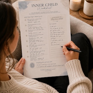 Inneres Kind Heilungspaket | 4 Druckbare Therapie Arbeitsblätter | Reparenting & Kindheit Trauma Erholung |