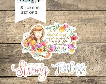 Sticker/Sticker set/Waterproof Laminated Sticker/Bible inspired sticker/Proverbs 31/Woman/Girl/Jw gift