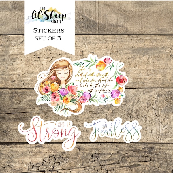 Sticker/Sticker set/Waterproof Laminated Sticker/Bible inspired sticker/Proverbs 31/Woman/Girl/Jw gift