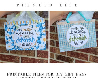 Pioneer Life gift bags and tags/Pioneer gift/Pioneer school/ JW gift/ Printable labels/ Digital Download