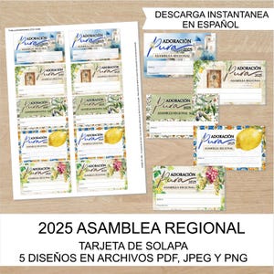 2025 Adoracion pura asamblea tarjeta de solapa regional, crachás, crachá, arquivo para impressão, download digital