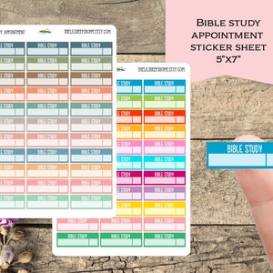 Bible Study appointmentt sticker sheet/Sticker/1.5 inch /White matte stickers/Jw gift/JW Planner stickers