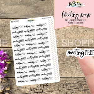 Meeting prep sticker sheet/Sticker/1 inch /White matte stickers/Jw gift