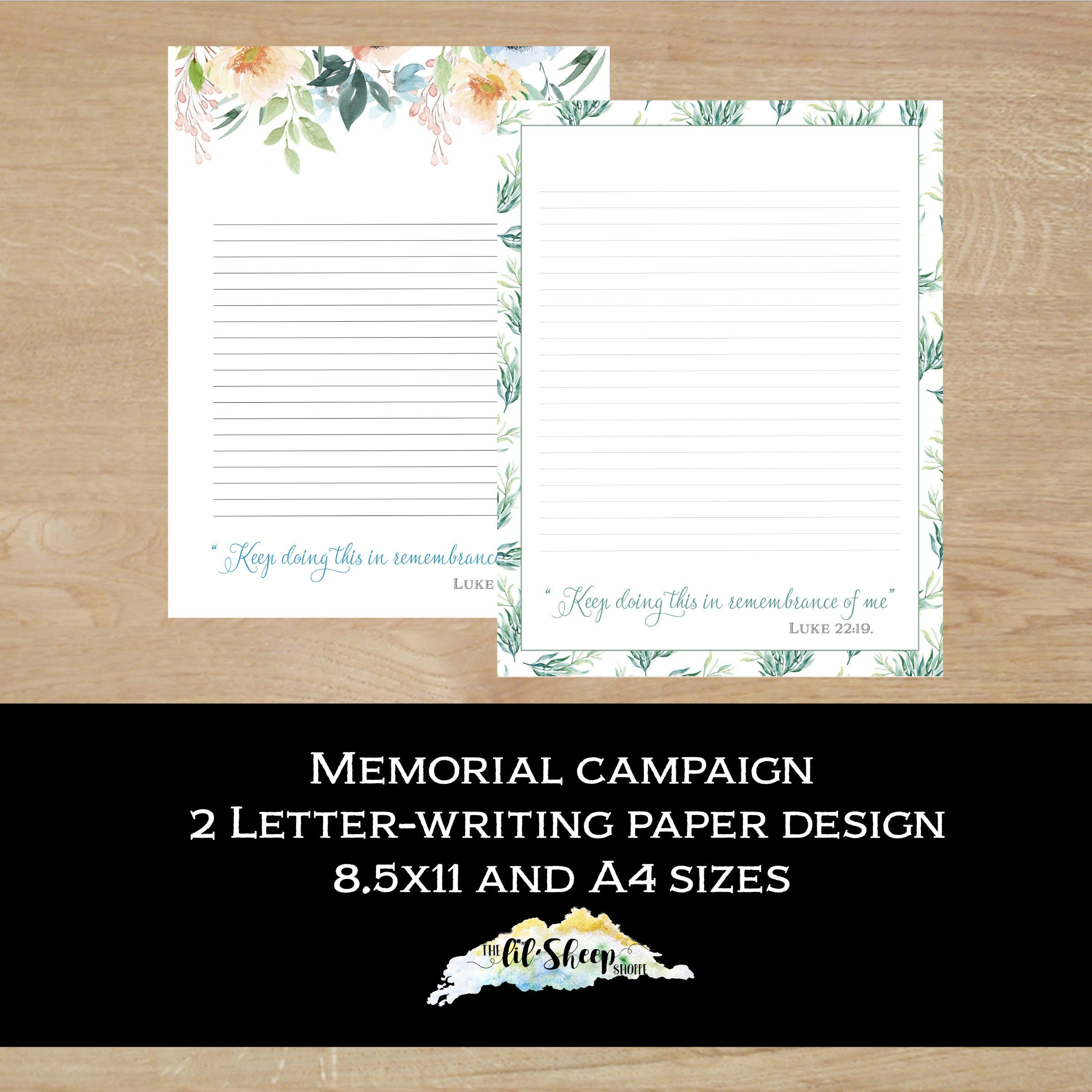 Memorial Letterwriting Printable Paper 8.5x11 and A4 Etsy Australia