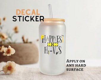 Happiest in Hi-vis decal/DIY mug, tumbler/VolunteerGift/JW Gift/DIY Gift/Uv-dtf/Ready permanent water resistant sticker