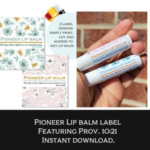 Pioneer Lip balm printable labels/Prov 10:20/Jw Pioneer  gift/Printable file/Diy sticker