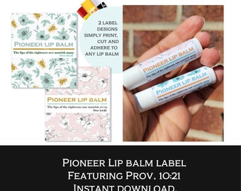 Pioneer Lip balm printable labels/Prov 10:20/Jw Pioneer  gift/Printable file/Diy sticker