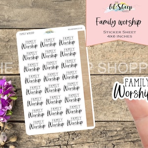 Family worship sticker sheet/Sticker/1 inch /White matte stickers/Jw gift