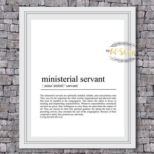 Jw Definición de servidor ministerial / Decoración del hogar / Arte imprimible / Impresión de pared moderna / Regalo de bienvenida a la casa / Descarga digital / Decoración de la pared / Regalo