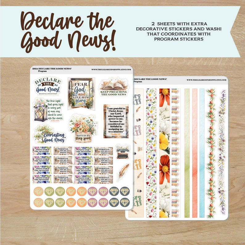 2024 declare the Good News convention stickers /Decorative sticker and washi that coordinates with program stickers image 1