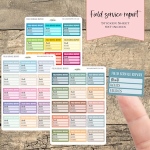 Field service report sticker sheet/Sticker/1.5 inch /White matte stickers/Jw gift/JW Planner stickers