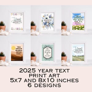 JW 2025 année texte impression Art/Psaume 96:8 ans texte/cadeau JW/Printable Art/6 design/taille 5 x 7 et 8 x 10/Téléchargement numérique