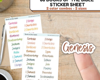 Books of the bible sticker sheet/Sticker/Bible books journaling stickers script /White matte stickers/Jw gift