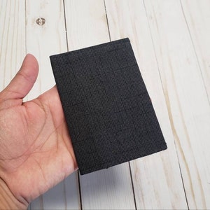 MINImalist wallet /contact card holder/credit card wallet/ Black and Blue canvas Minimalist wallet/JW Gift/gift for men