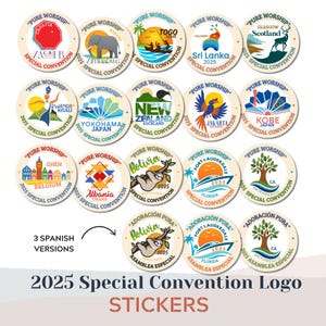 Autocollants logo convention spéciale 2025, convention Pure Worship, signets plastifiés, cadeau convention, cadeau JW