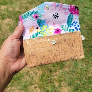 JW KH Tarjetero de invitación y contacto/Cartera tarjeta de visita/Mini cartera/Regalo JW/Regalo pionero/ Corcho y flores
