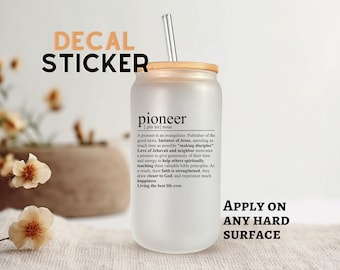 Pioneer definition sticker/DIY mug, tumbler/Pioneer Gift/JW Gift/DIY Gift/Uv-dtf/Ready permanent water resistant sticker