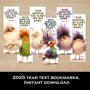 Signet texte de l'année 2025/Psaumes 96:8/ 6 modèles de marque-page/Cadeau JW/Carte imprimable/Téléchargement numérique