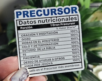 Precursor Jw /Nutritional information/Waterproof Laminated Sticker/Bible inspired sticker/Jw gift