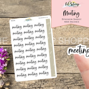 Meeting sticker sheet/Sticker/1 inch /White matte stickers/Jw gift