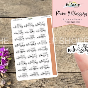 Phone Witnessing sticker sheet/Sticker/1 inch /White matte stickers/Jw gift