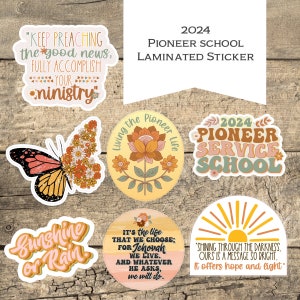 Pioneer Sticker 2024/Sticker set/ Laminated Sticker/Bible inspired sticker/Pioneer school/Jw gift