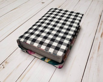 Bible cover/New world translation bible cover/Custom Bible Cover/ Jw gift/Black check and floral