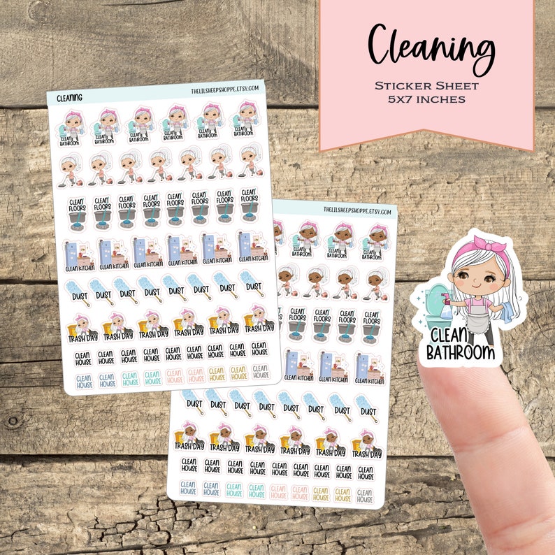 Roll Cleaner Sticker Cleaning Sticker Sheet/sticker 0.6 Inch /white Matte Stickers/tiny ...