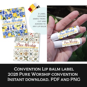 Pure worship convention Lip balm printable labels/Jw gift/Printable file/Diy sticker