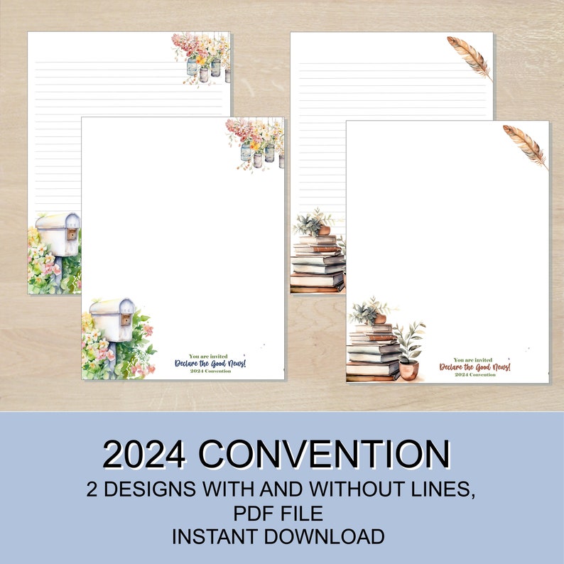 2024 Declare the good news convention/Printable stationary for letter writing /Jw gift/ Printable paper/ Digital Download image 1