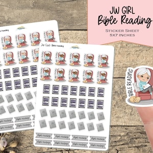 Bible reading Planner stickers /Pioneer stickers/sticker sheet/JW girl collection