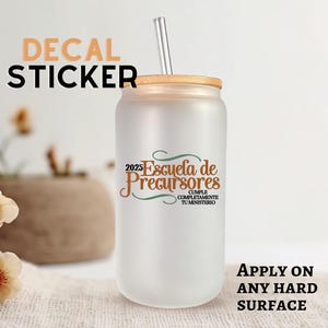 Escuela de précurseurs 2025 calcomania resistente al agua, permanente/tasse bricolage, gobelet/cadeau pionnier/cadeau JW/cadeau bricolage/Uv-dtf/