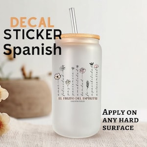 El fruto del espiritu wrap en espanol/DIY mug, tumbler/Pioneer Gift/JW Gift/DIY Gift/Uv-dtf/Ready permanent water resistant sticker