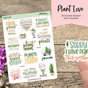 Citations d'amour de plante/Autocollants de maman de plante/Autocollants décoratifs/Planificateur/feuille d'autocollants