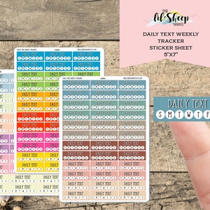 Feuille d’autocollant de suivi de texte quotidien / Autocollant / 1,5 pouce / Autocollants blancs mats / Cadeau Jw