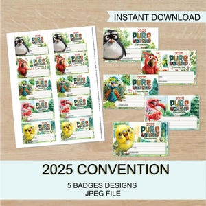 Insignes de la convention de culte pur 2025 pour enfants, porte-nom, fichier imprimable, téléchargement numérique
