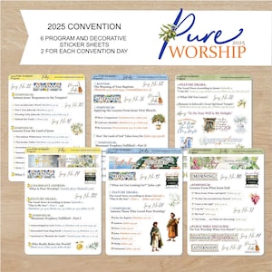 2025 Culte à l'état pur ! Autocollants du programme de la convention/Titres des conférences pour chaque jour/Autocollants pour ordinateur portable
